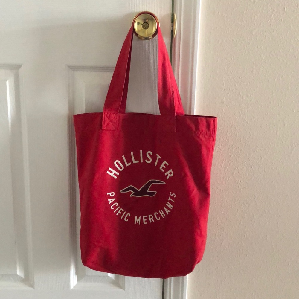 Red Hollister large tote bag